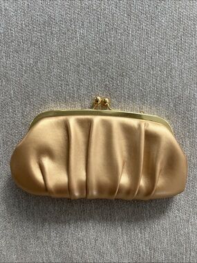 Gold Faux Leather Clutch